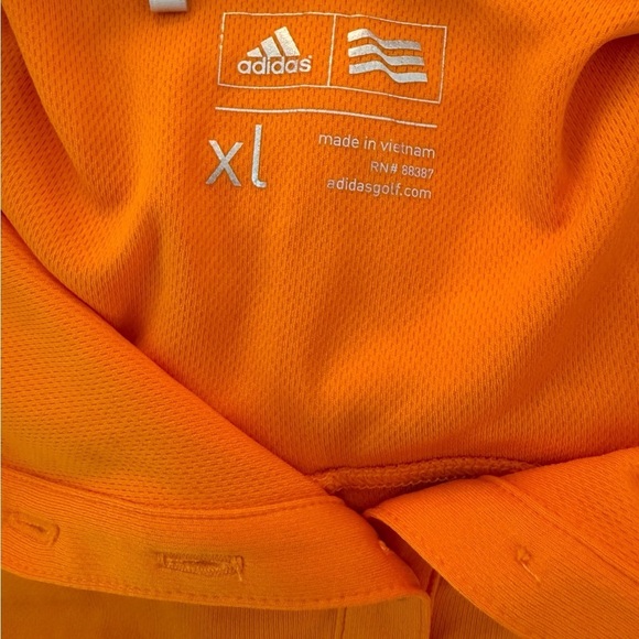 Adidas Orange Short Sleeve Polo Shirt Relaxed Fit size xl - Picture 3 of 4